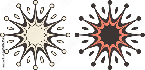 Hand painted ink blot collection with expressive black and red artistic creative blot collection