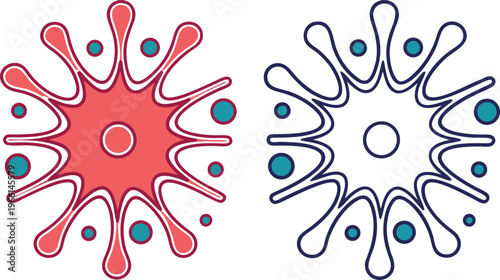 Colorful ink splatter collection with dynamic shapes abstract