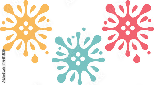 Colorful ink blots with organic splashes and fluid shapes colorful splashes organic patterns