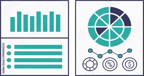 Infographic template with statistics diagrams bar chart