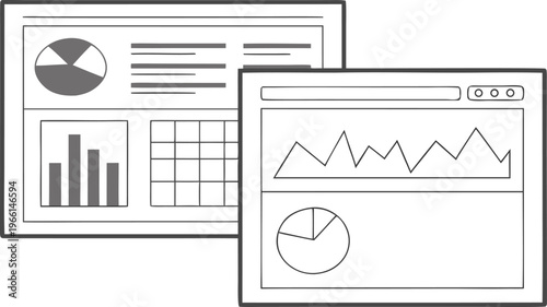 Corporate infographic set with clean charts graphs pie chart