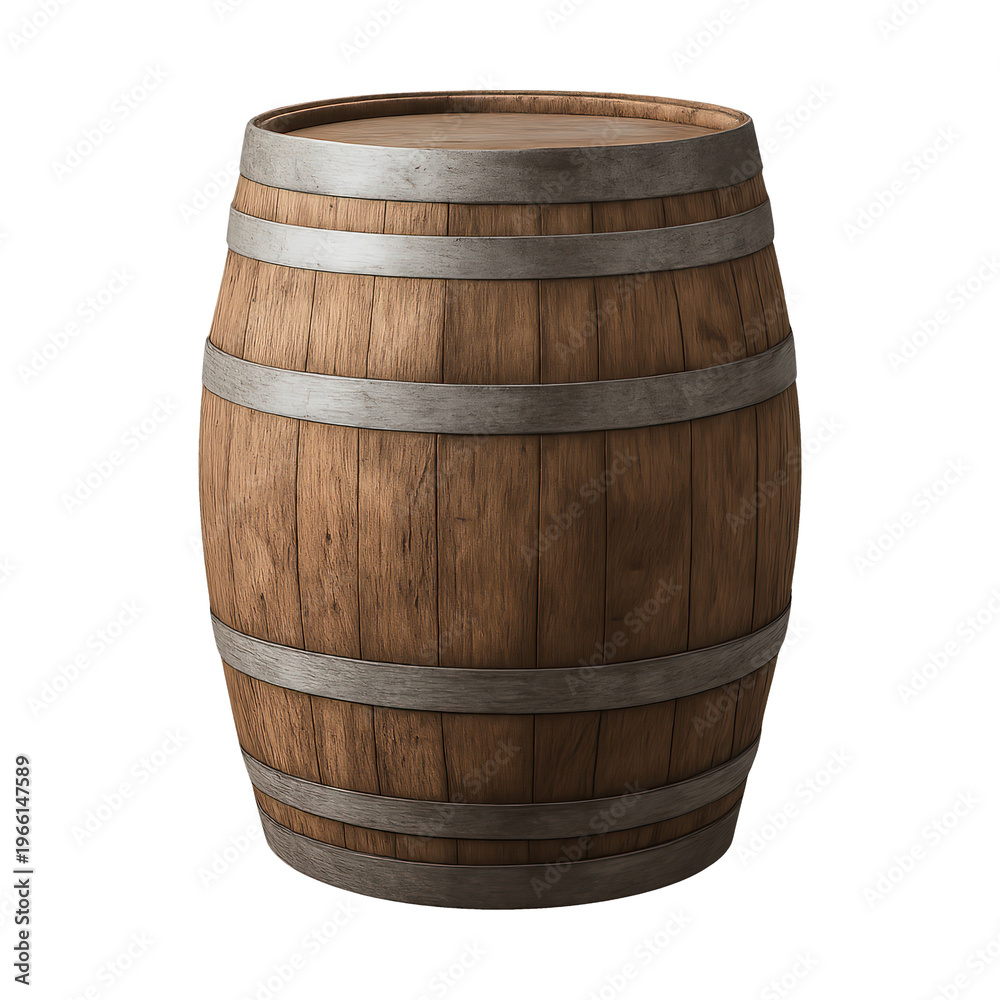 Fototapeta premium PNG Rustic wooden barrel illustration.