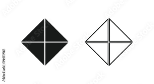 black and white kites with crossed lines Vector