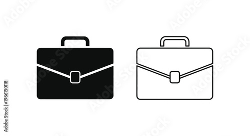a black and a white briefcase icon Vector