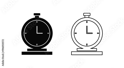 a pair of stopwatch icons in black and white Vector