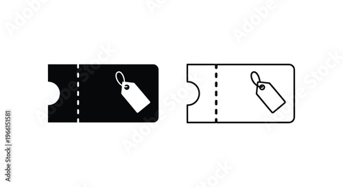 two tickets with a tag on each Vector
