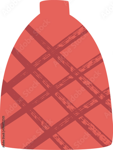 Vase With Crosshatch Texture Cartoon
