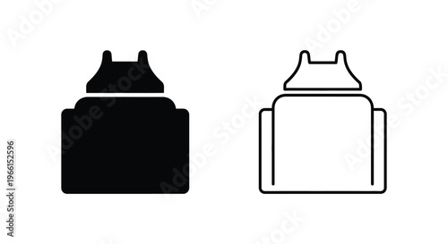 a black and white drawing of two cat shaped bottle openers Vector