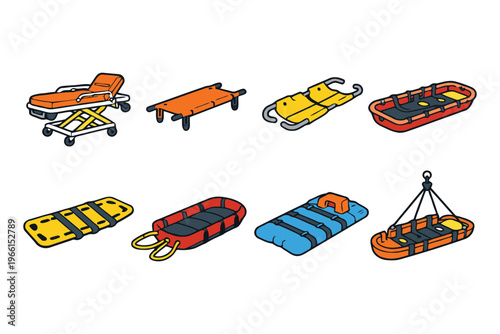 Various types of medical stretchers and patient carrying devices