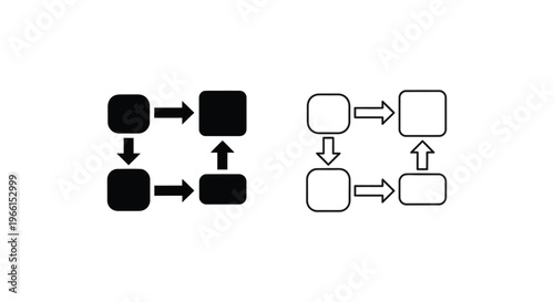 flowchart symbols for processes and decisions Vector