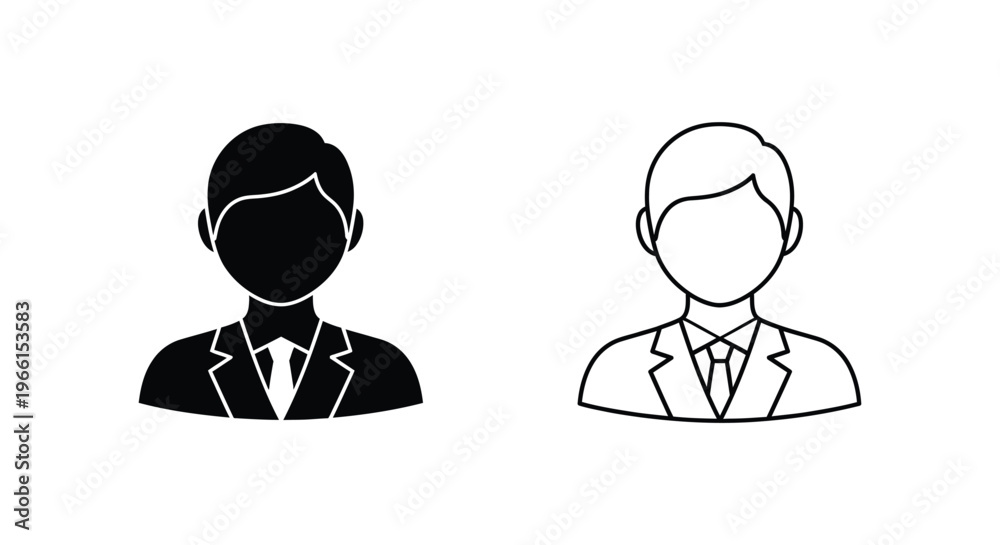 Fototapeta premium a black and white icon of two businessmen Vector