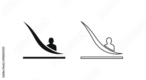 a person lying on a waterslide Vector