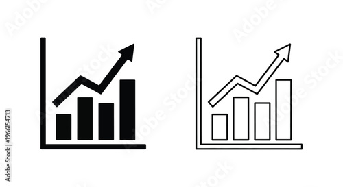 a black and white bar chart with arrows Vector