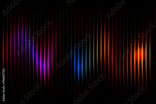 Vibrant multicolored sound wave pattern on a black background with glowing lines