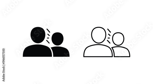 two people talking to each other in pairs Vector