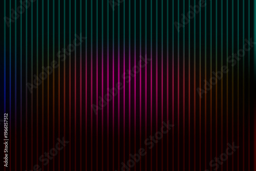 Abstract Dark Background with Vertical Teal and Pink Neon Lines and Central Glow.