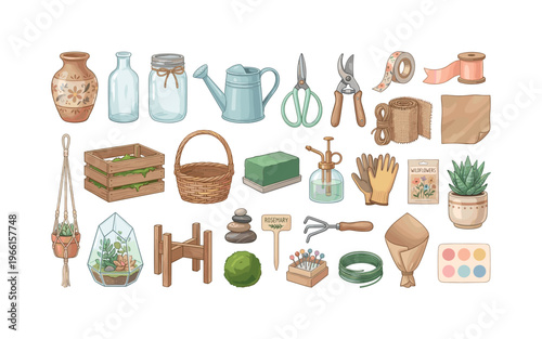 Creative florist tools and decorative elements for plant lovers