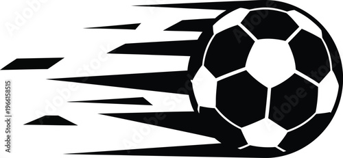 Fast Kick Football Ball Silhouette with Speed Effect