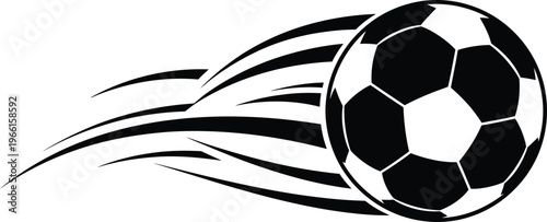 Speed Soccer Ball Silhouette with Action Motion Trails