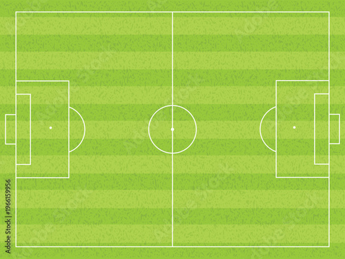 A soccer field with white lines on green grass for a sports event