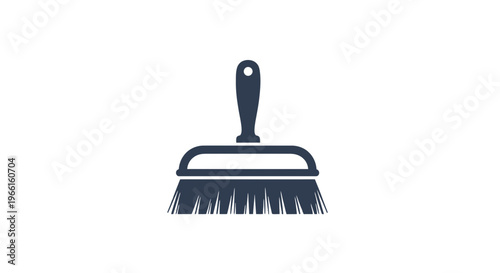 Black Brush with Handle and Bristles.