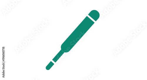 Green Digital Thermometer Illustration Isolated White.