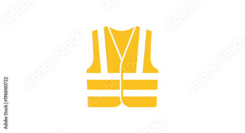 Yellow Safety Vest Icon Graphic Symbol.