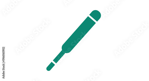 Green Digital Thermometer Illustration Isolated White.