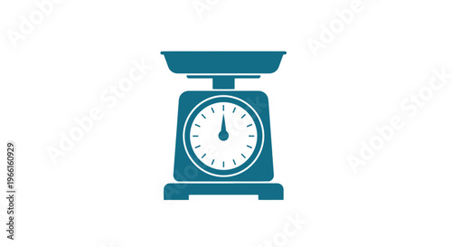 Vintage Kitchen Scale Icon Illustration.