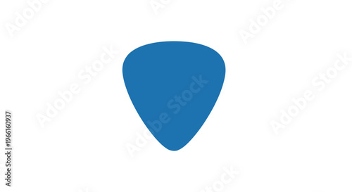 Bild auf Leinwand Blue Guitar Pick on White Background.