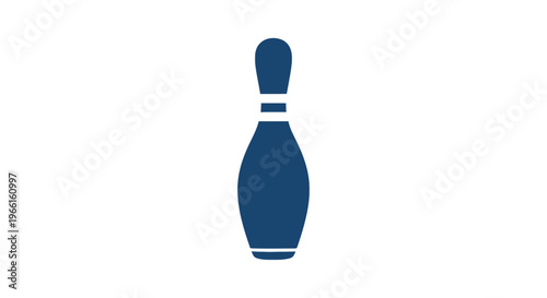 Blue Bowling Pin Icon Illustration Design.