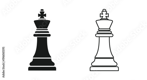 black and white chess pieces Vector