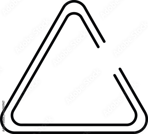 Two interlocking triangle paperclips isolated on transparent background