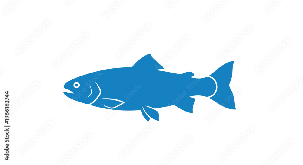 Fototapeta premium Blue Fish Icon Simple Design Element.