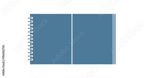 Blue Spiral Bound Notebook with Blank Pages.