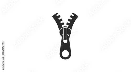 Black Metal Zipper with Open Slider.