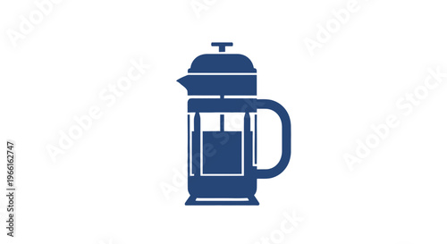 French Press Coffee Maker Icon Illustration.