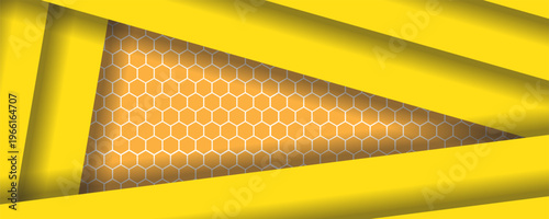 Honeycomb hexagonal seamless pattern. Yellow, orange beehive background. Gradation color. Honeycomb, bees hive cells pattern. Grid design, vector background. Flat vector