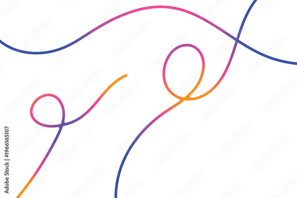 Obraz premium Abstract flowing lines with vibrant color gradients and elegant loops on a white background Vector