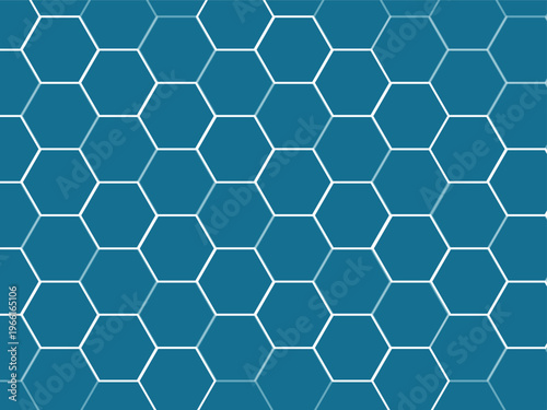 Abstract blue hexagonal pattern with white outlines creating a modern geometric background design Vector