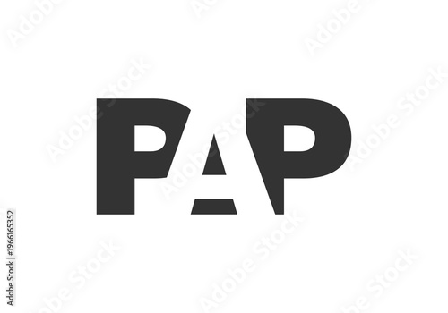 PAP logo design. Initial letter P A P bold font style for tech startups, consulting, corporate branding. Creative company name, headlines typography identity, trendy logotype.