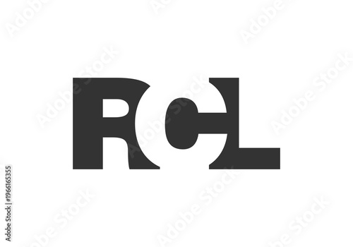 RCL logo design. Initial letter R C L bold font style for tech startups, consulting, corporate branding. Creative company name, headlines typography identity, trendy logotype.