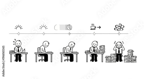 A stressed businessman experiencing workflow overload.