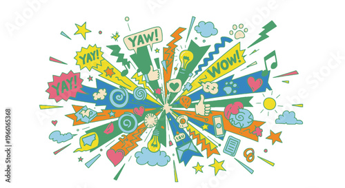 A colorful explosion of fun expressions.