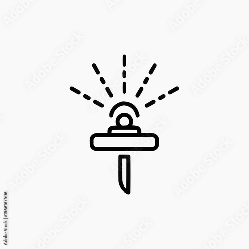 Water sprinkler icon with water droplets in vector style  