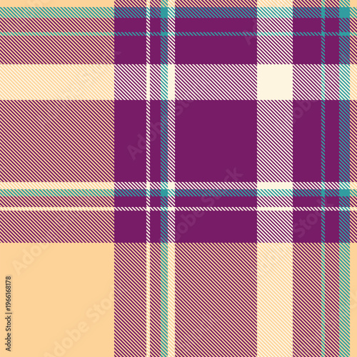 Balanced tartan vector illustration delivers symmetrical intersections and gentle texture. Suitable for fashion layouts, editorial graphics, and lifestyle presentations.