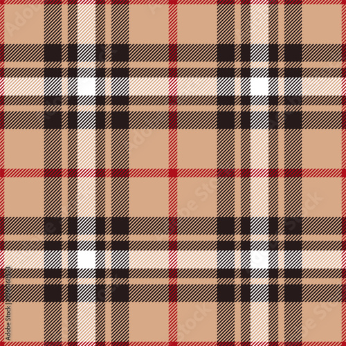 Check seamless pattern. Classic big checks background. Repeated gingham timeless patern. Design prints Scottish style. Repeating texture checkered plaid. Repeat chess woven fabric. Vector illustration