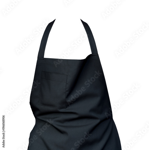 Black barista apron isolated on transparent background