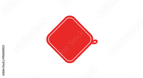 Red Square Silicone Pot Holder Isolated.