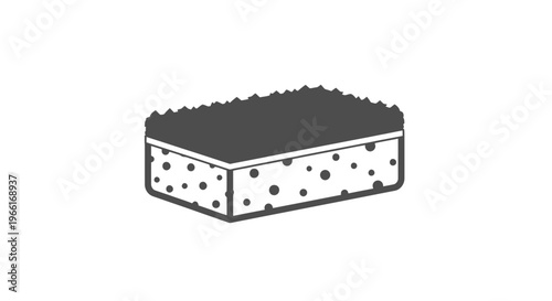 Black and White Illustration of Chocolate Cake.
